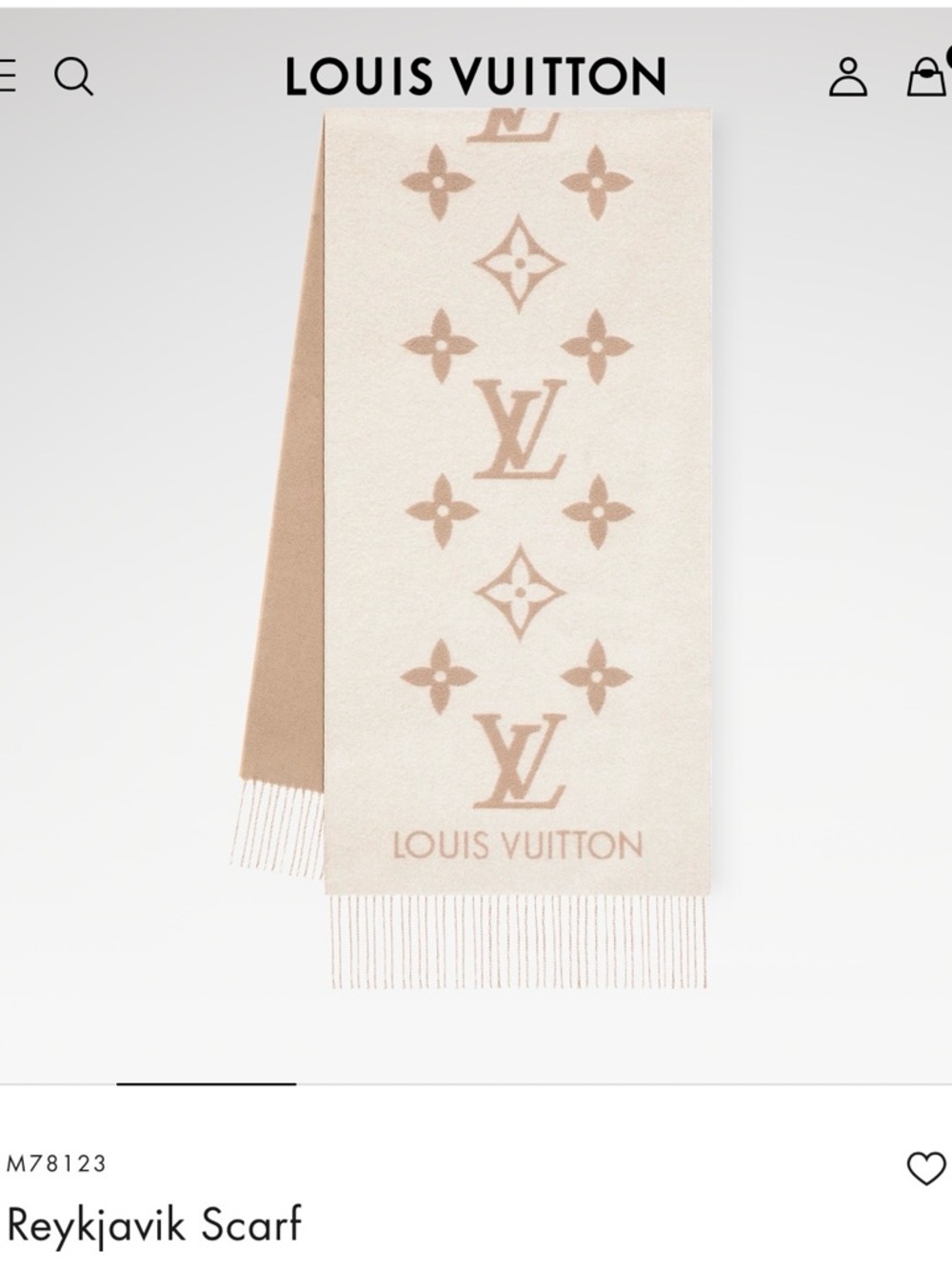 Louis Vuitton Tan and Cream Logo Fringe Scarf - Picture 3 of 4